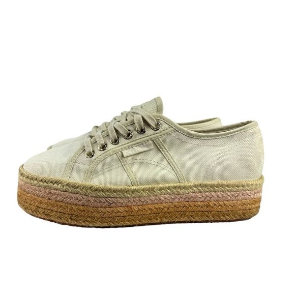 Superga 2790 Cotropew Light Sand Beige Canvas Colour Rope Platform Sneakers 8.5 - Picture 11 of 16